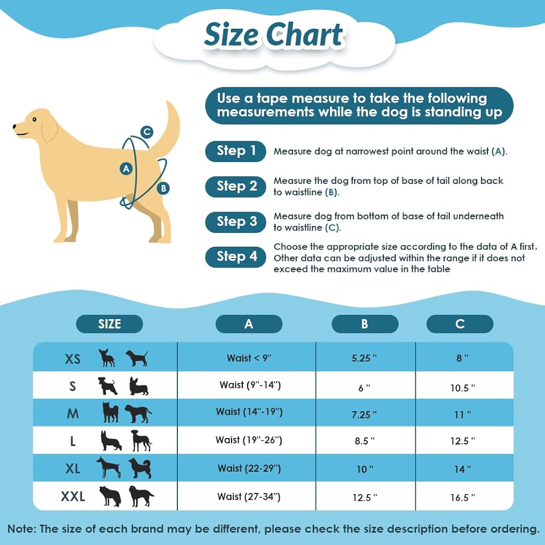 SlowTon Pañales lavables para perras, paquete de 3 pañales