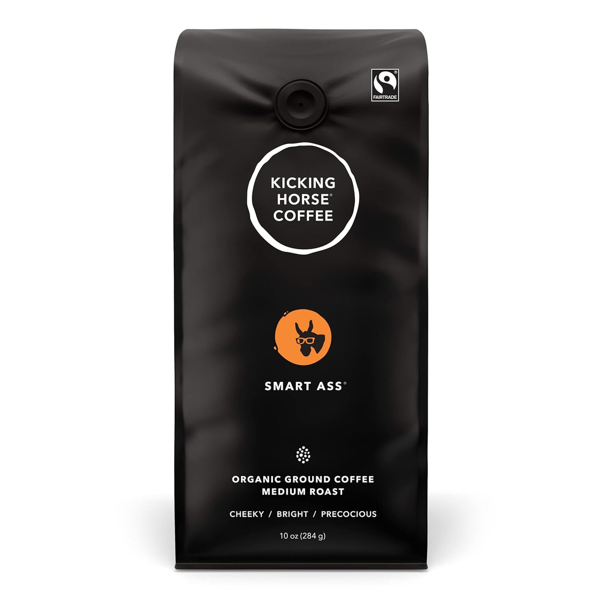 Kicking Horse Coffee, Smart Ass, Café de tueste medio, molido, 10 oz, orgánico certificado, comercio justo, kosher
