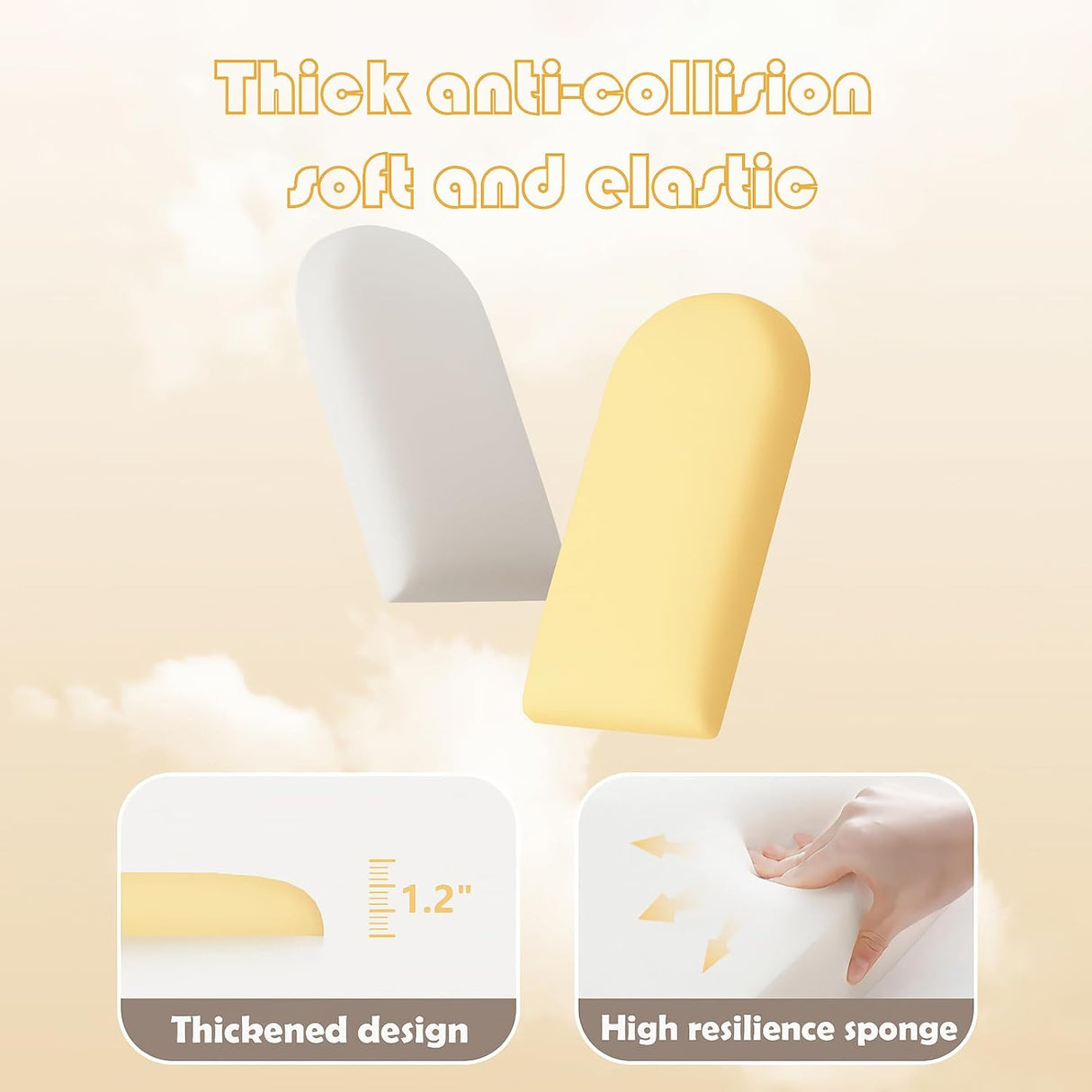 Paneles de Pared Acolchados para Niños, 4pcs, 23.6''x7.87