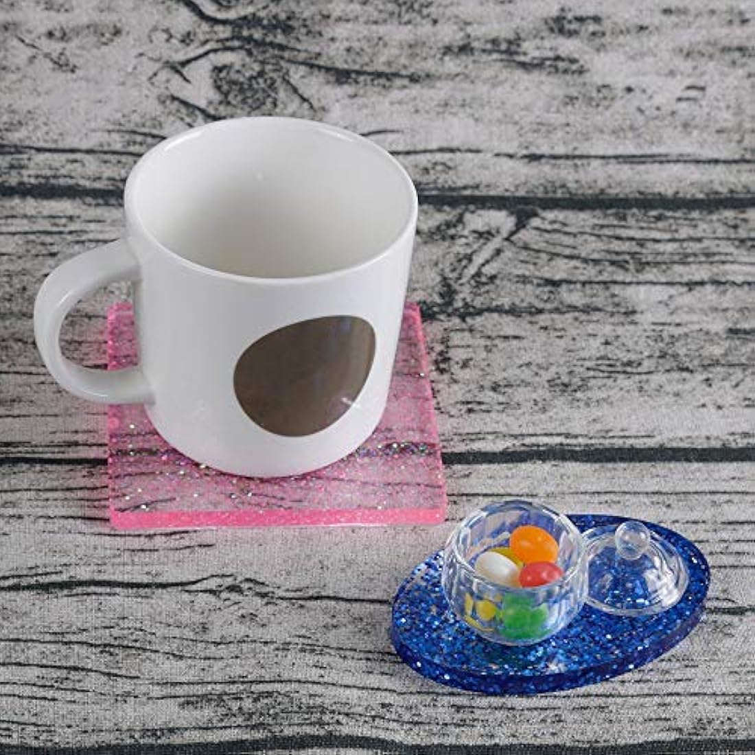 Moldes de resina de grandes diseños, Airlxf, 6 piezas de moldes de resina para moldear joyas, reutilizables, redondos, cuadrados, rectangulares, elipse, pequeños, rectangulares, para hacer joyas de resina