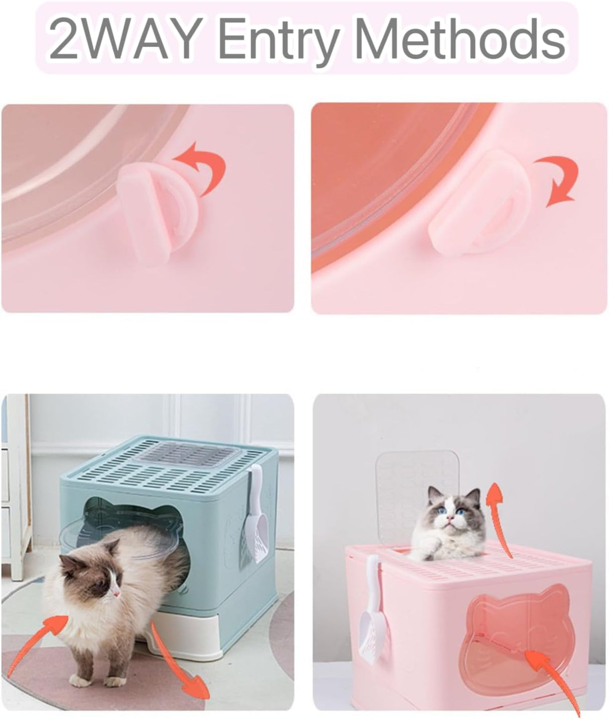 caja de arena plegable antisalpicaduras para gatos TownTime