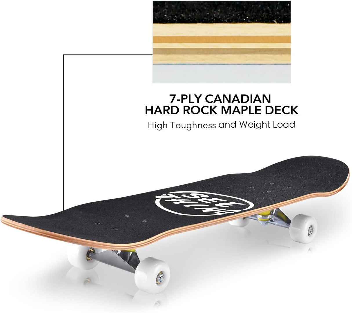 Skateboard estándar de 31" con camiones pro y herramienta T