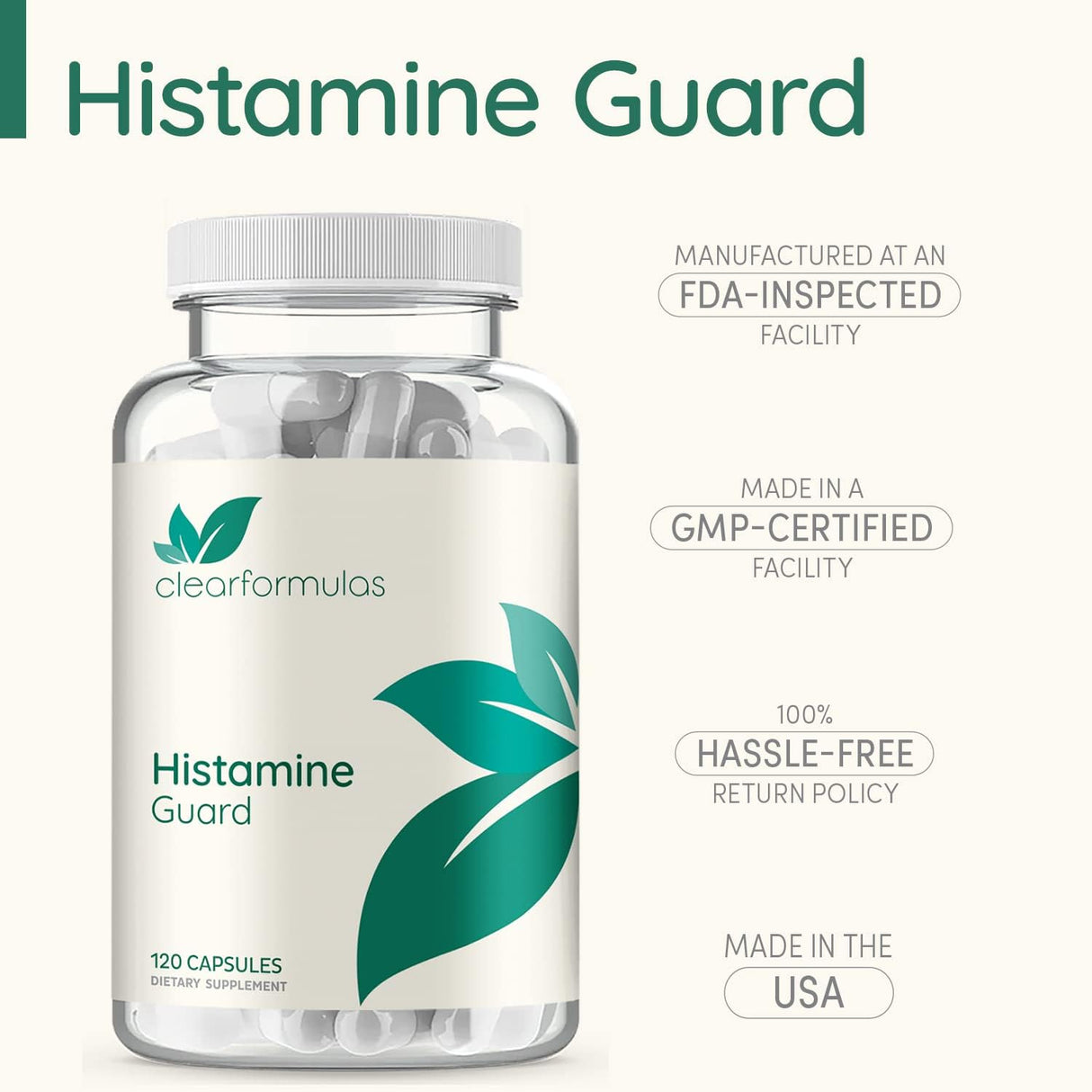 Suplemento enzimático Histamina Guard, 120 cápsulas