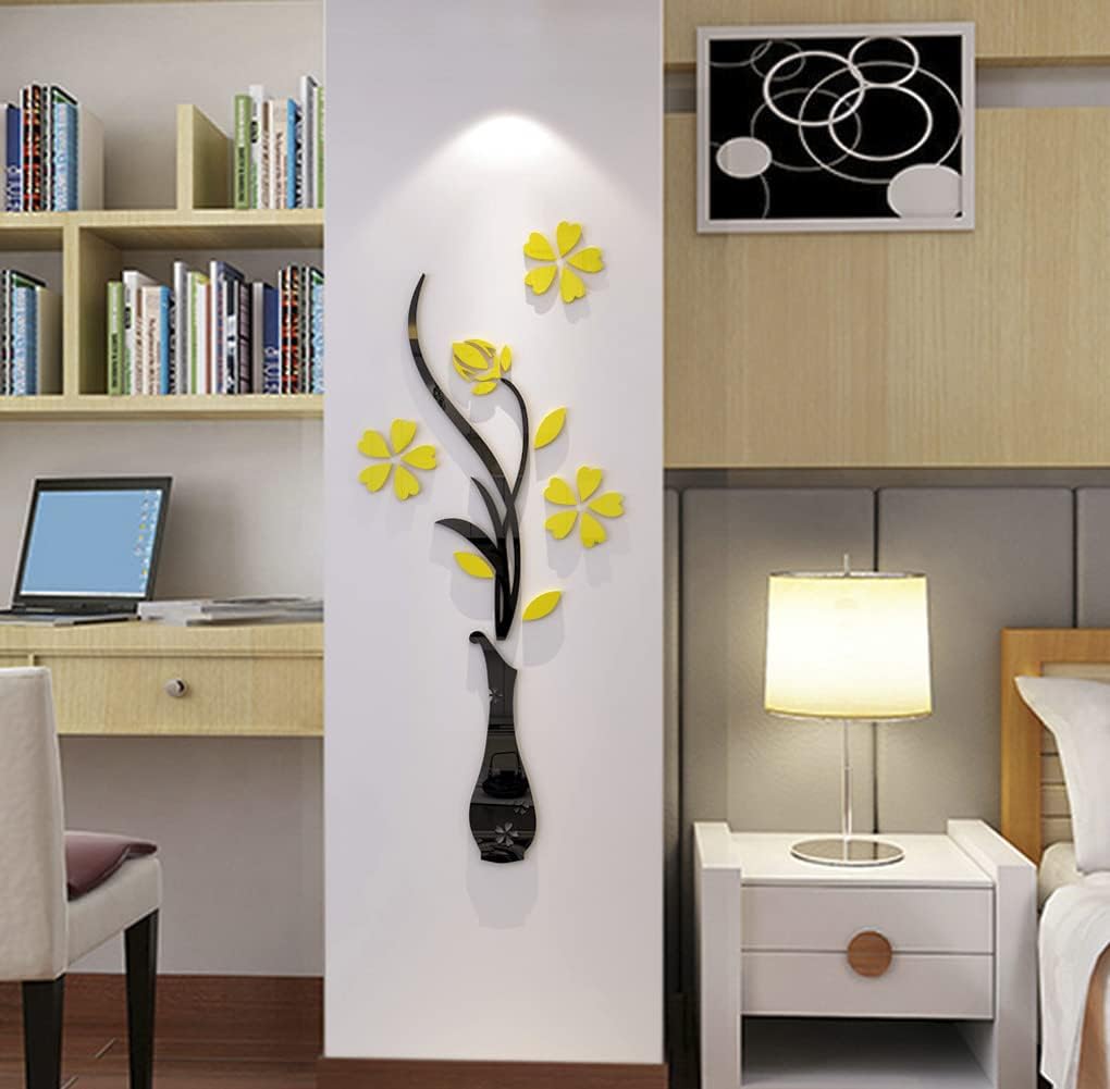 Murales 3D de Jarrones para Sala y Dormitorio, 47 x 18 pulgadas