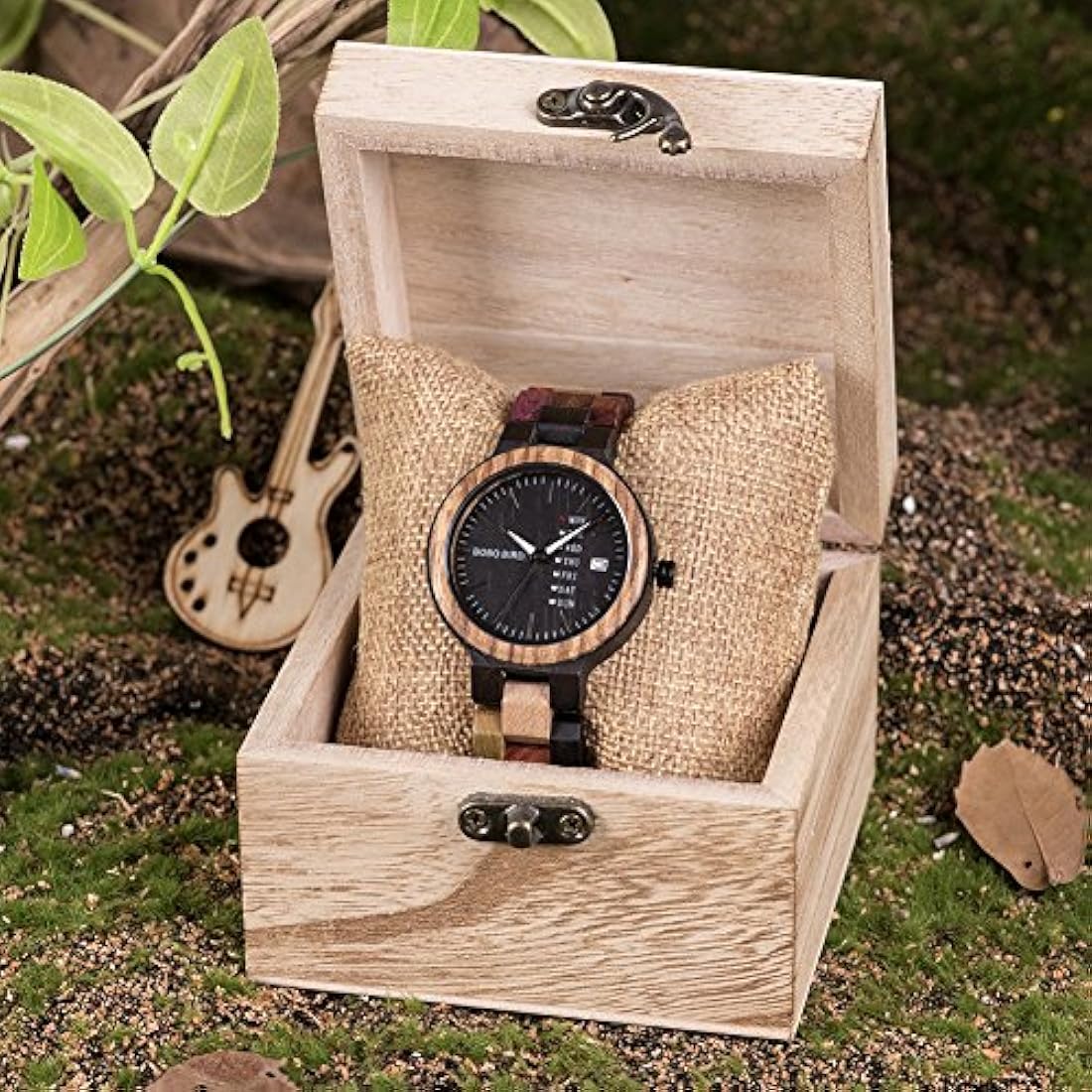 Relojes para mujer de madera de bambú coloridos relojes