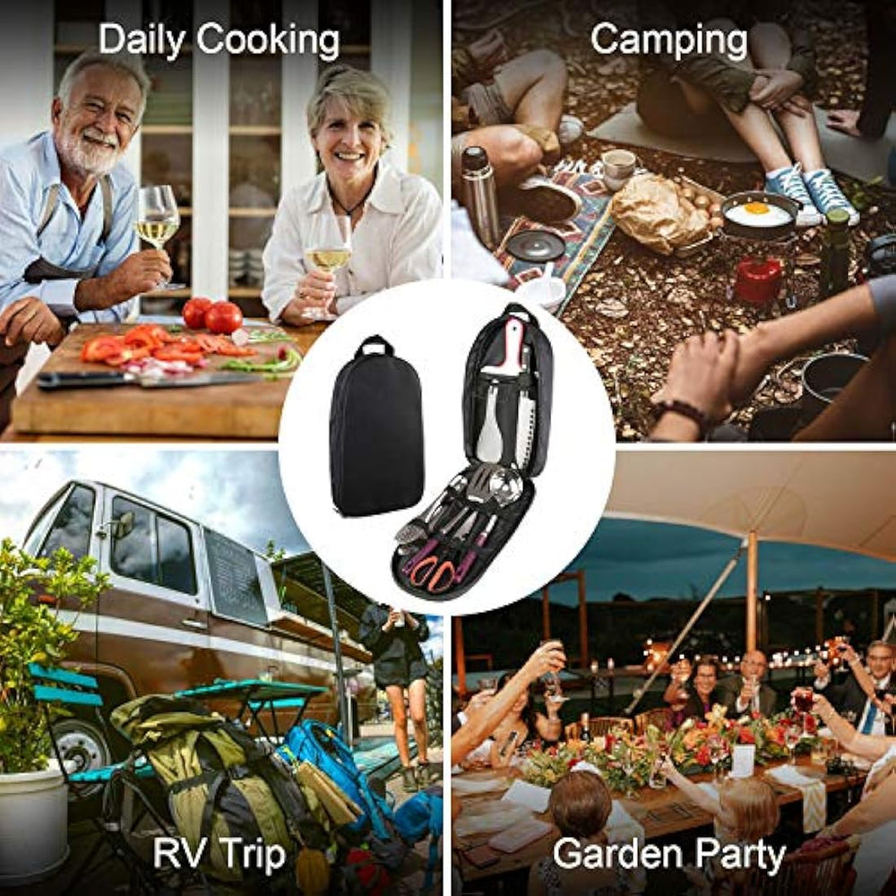 Odoland - Juego de 8 utensilios de cocina para camping