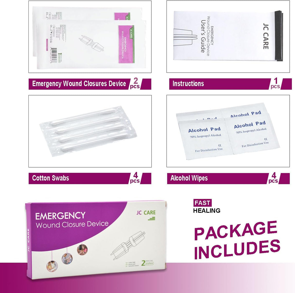 Kit de Cierre de Heridas Sin Puntos, 2 Pcs, Zip Stitch