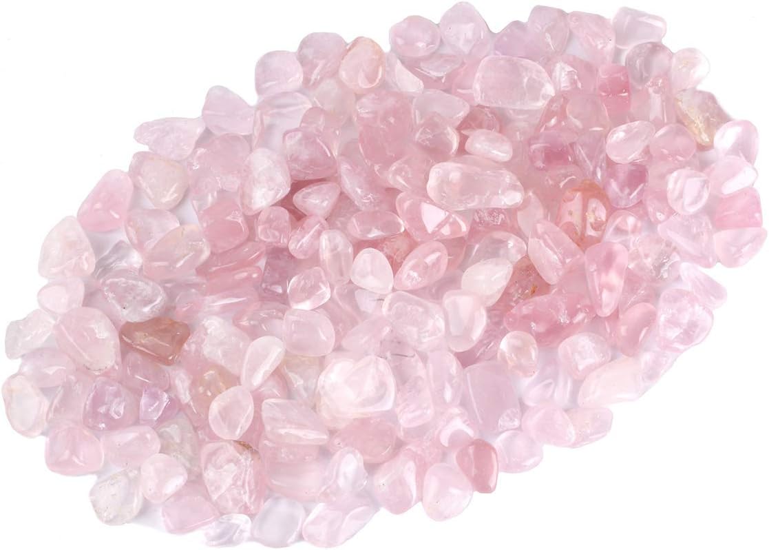 Chips de piedra pulida de cuarzo rosa de 1 libra Piezas de cuarzo de cristal natural trituradas