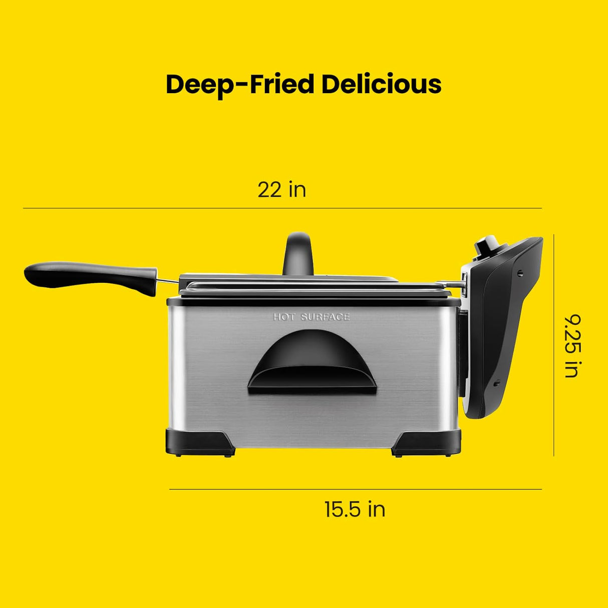 Freidora Chefman 4.5L con cesta, temporizador y aceite removible