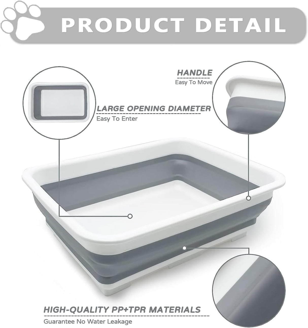 Caja de arena plegable pequeña para gatos SLkuniu