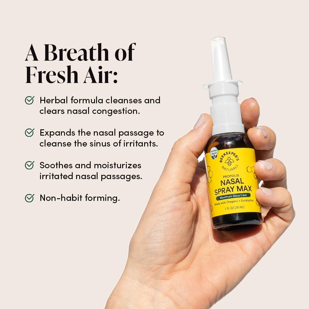 Spray Nasal de Propóleos Beekeeper's Naturals, Alivio Max 1 fl oz