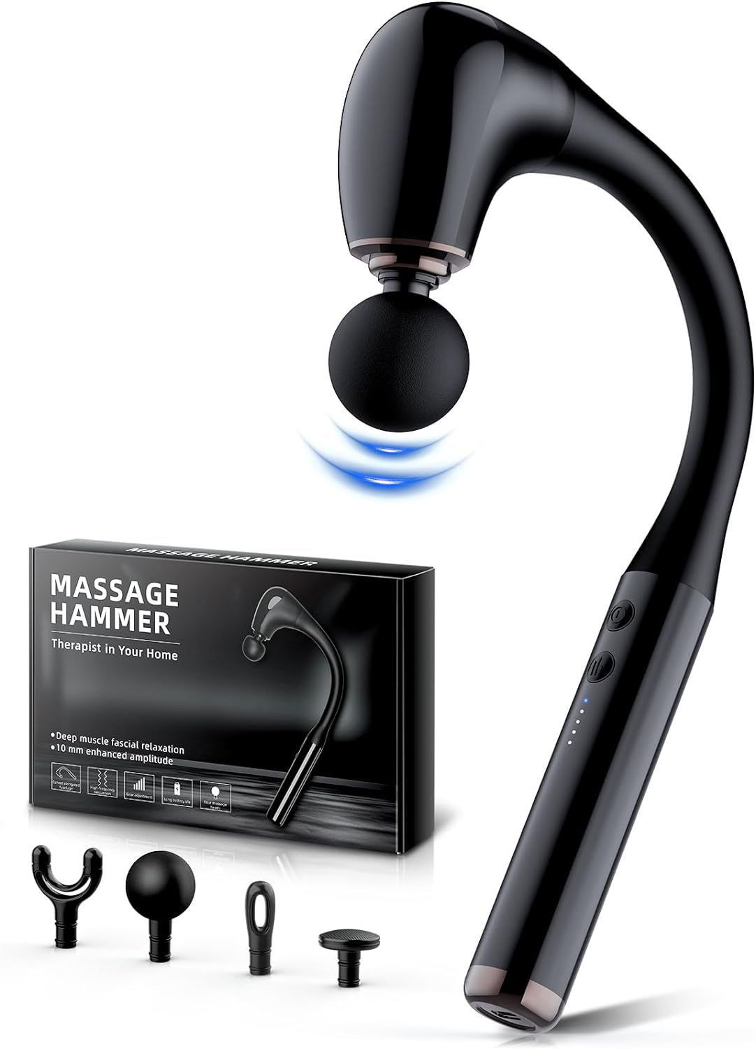 Masajeador FVZ con Mango Extensible, 10MM, 4 Cabezas, 5 Niveles