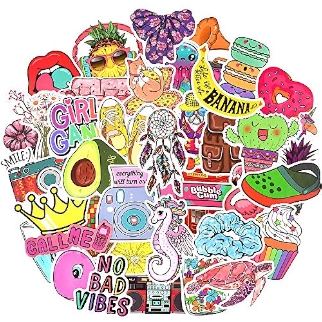 Pegatinas de vinilo impermeables para coche 50 piezas