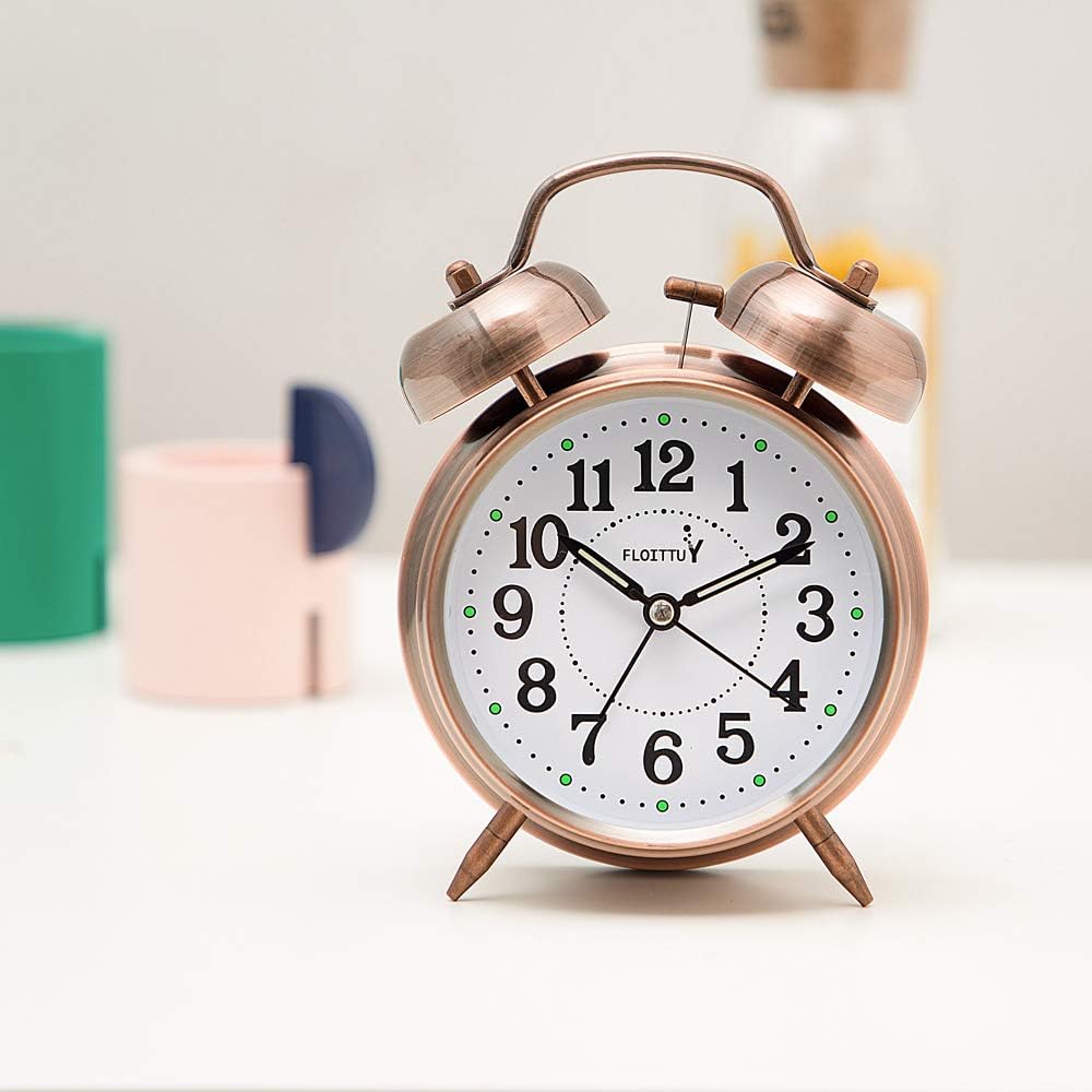 Reloj despertador con campana, luz de fondo, modelo 4