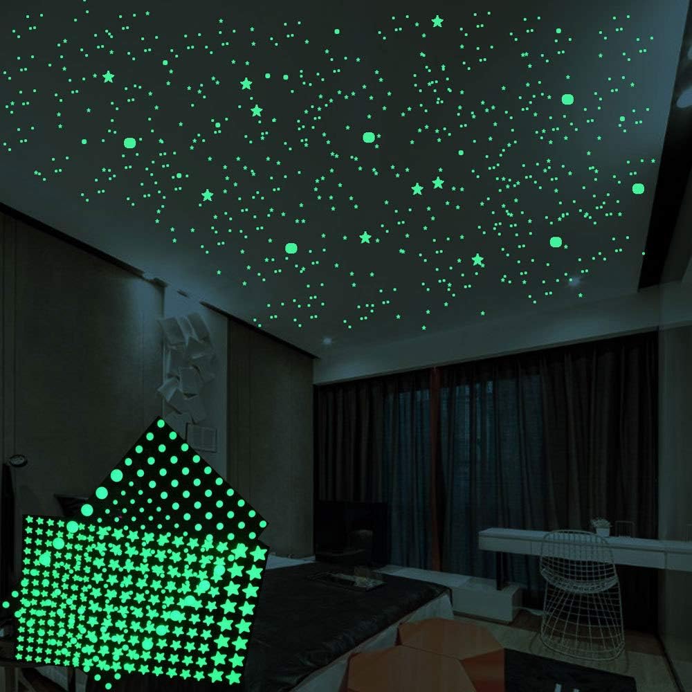 Pegatinas de estrellas brillantes, marca desconocida, 615 pcs.