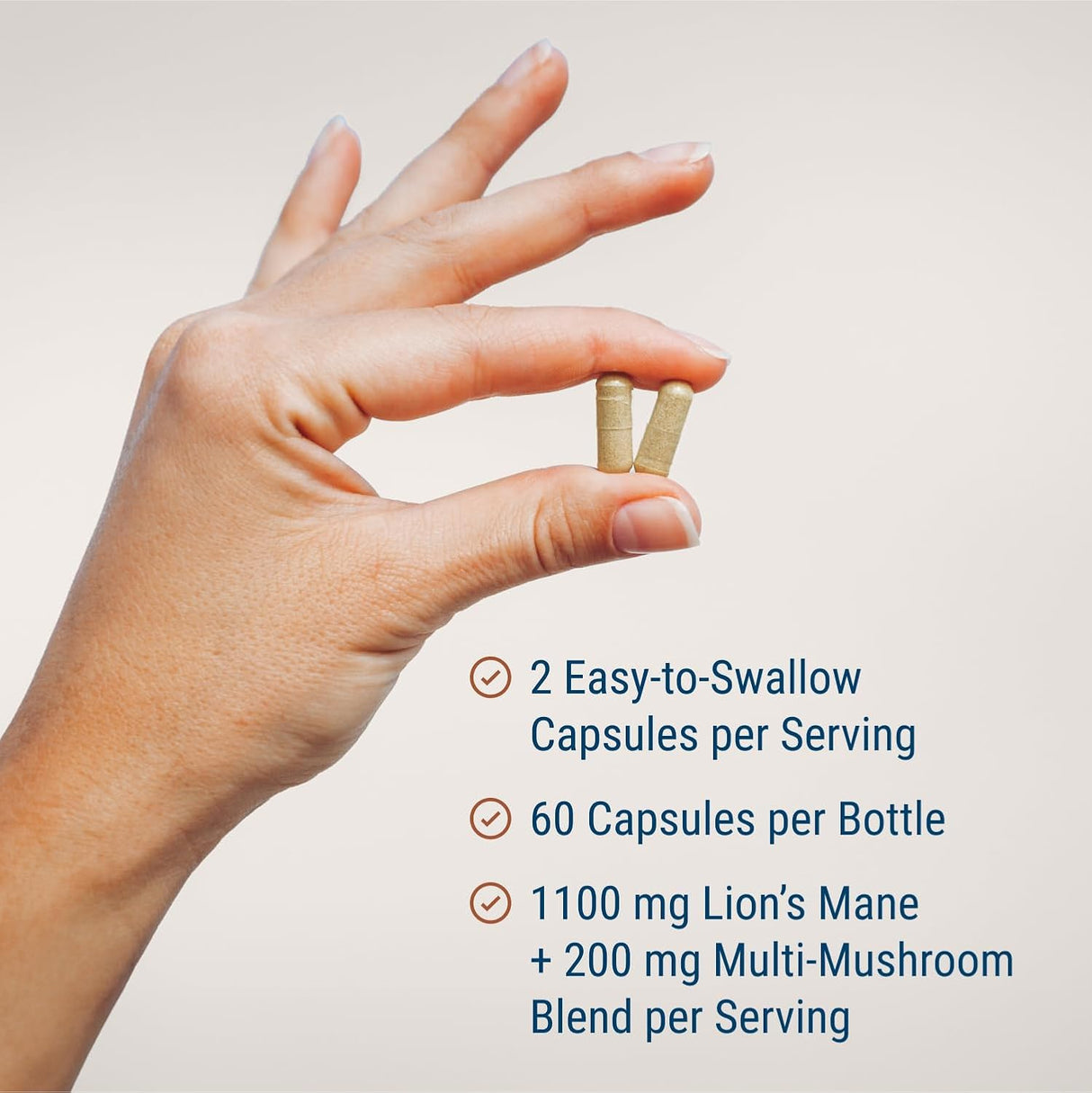 Suplemento de hongos melena de león para apoyo cerebral