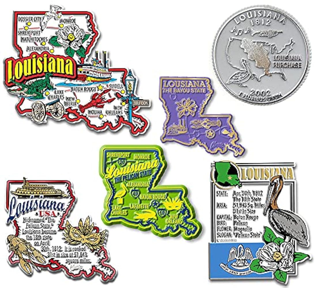 imanes del estado de Louisiana, diseños únicos
