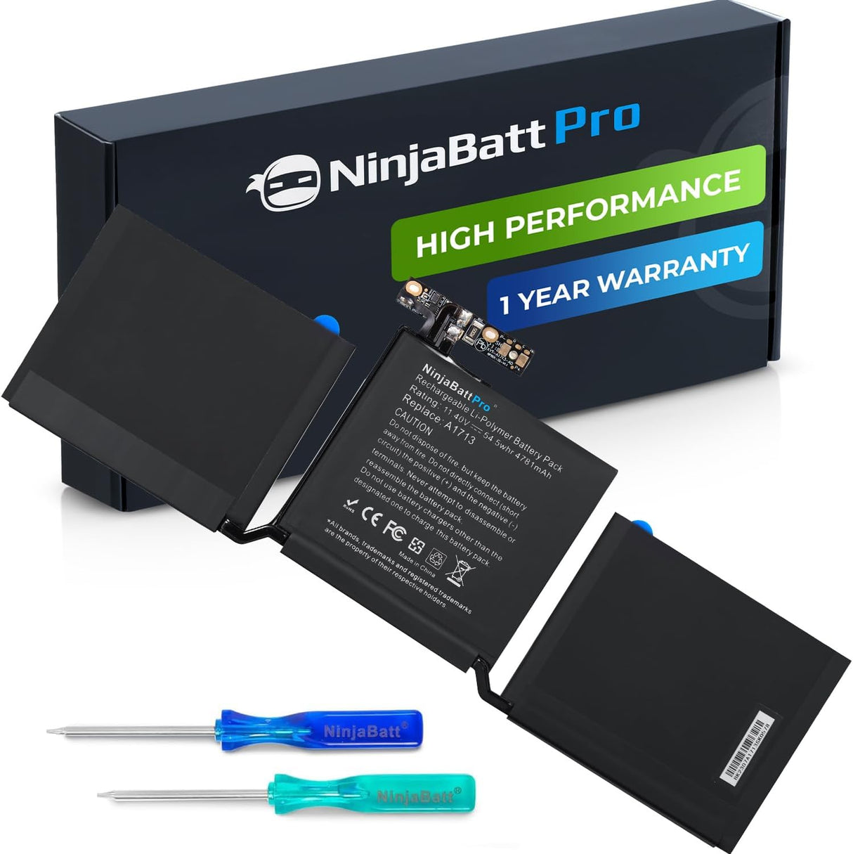 Batería de repuesto A1713 para MacBook Pro A1713 NinjaBatt