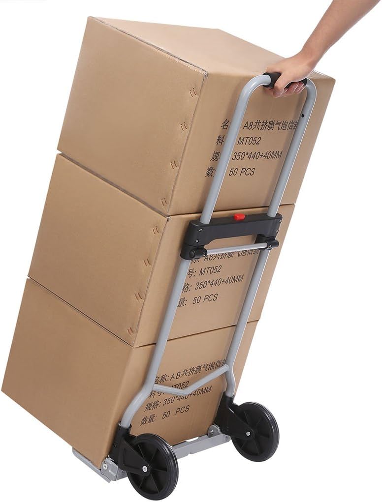 Carretilla Plegable de Aluminio, 220lbs, Ideal para Cargar.