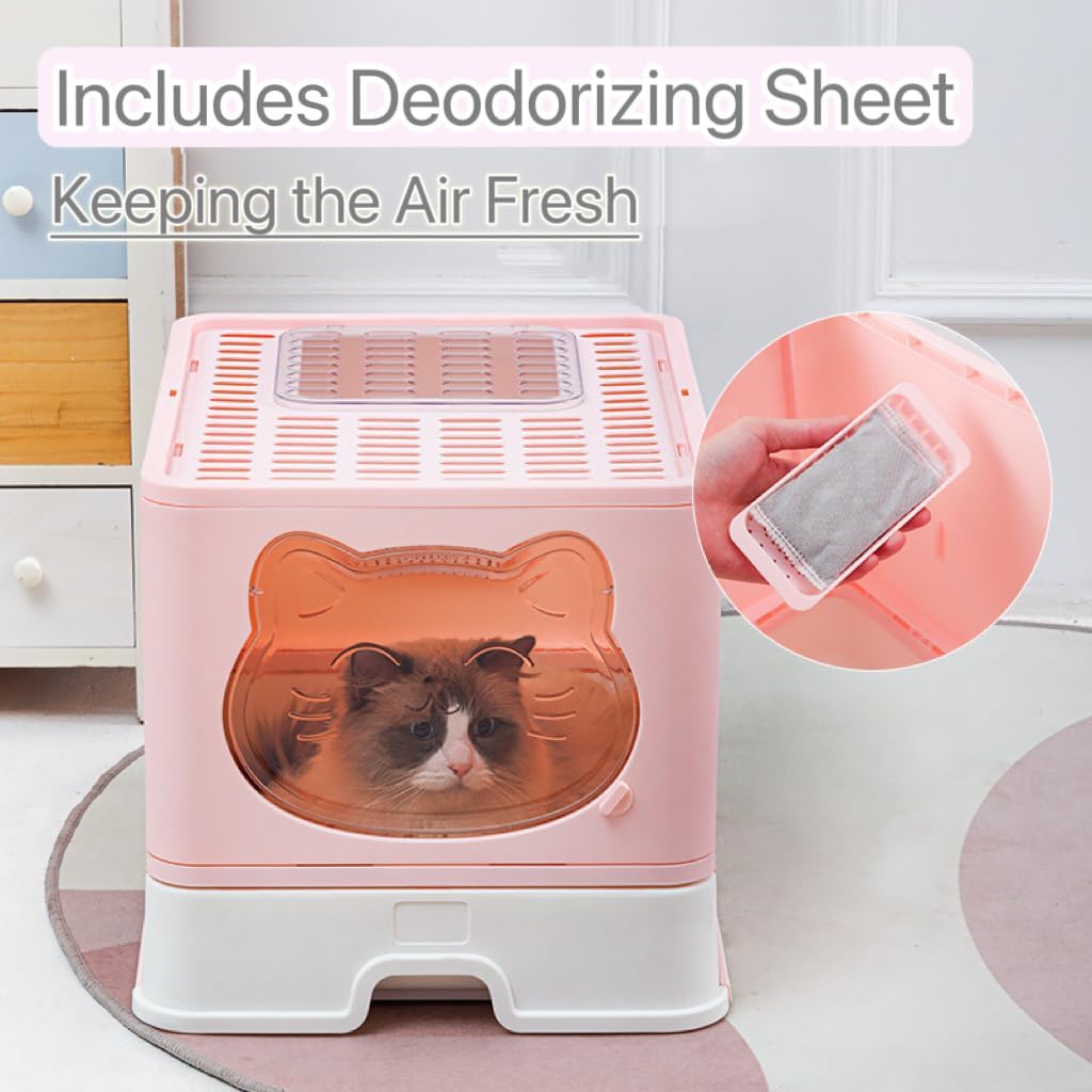 Caja de arena plegable con tapa para gatos TownTime