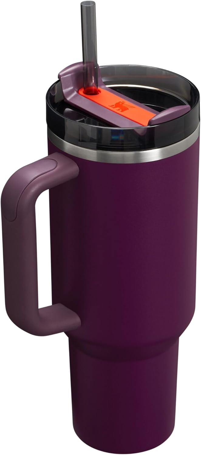 Stanley Quencher H2.0 FlowState - Vaso aislado al vacío de acero inoxidable con tapa y popote para agua, té helado o café