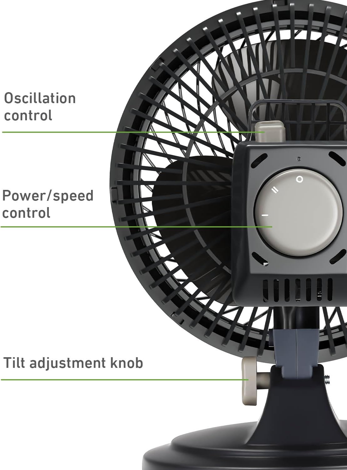 Holmes Ventilador de Mesa 7, 2 Velocidades, Oscilación 85°