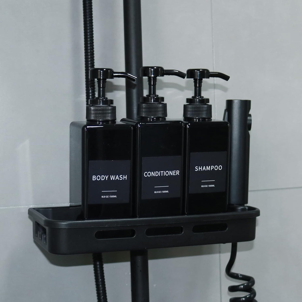 Dispensador de Champú y Acondicionador, Set de 3, 16.9oz