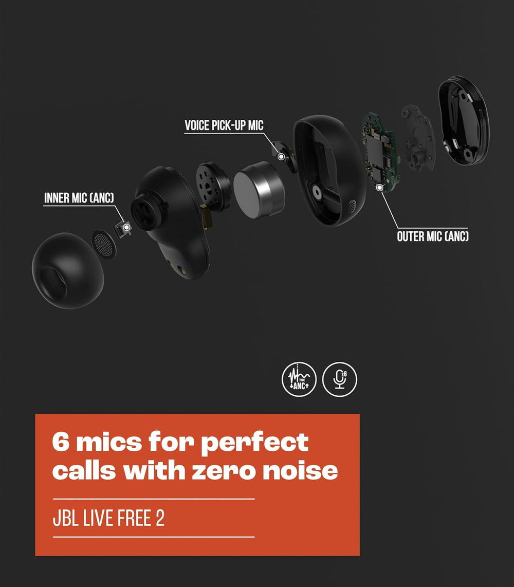 Auriculares Inalámbricos JBL Live Free 2, 35hrs, IPX5, ANC