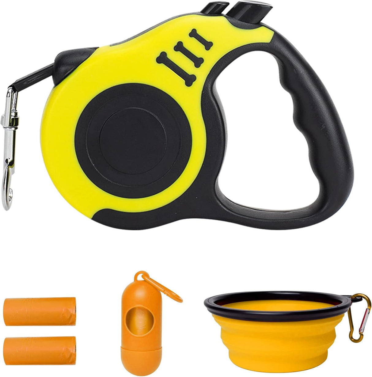 Correa Retráctil Automática para Perros con Cuenco y Dispensador