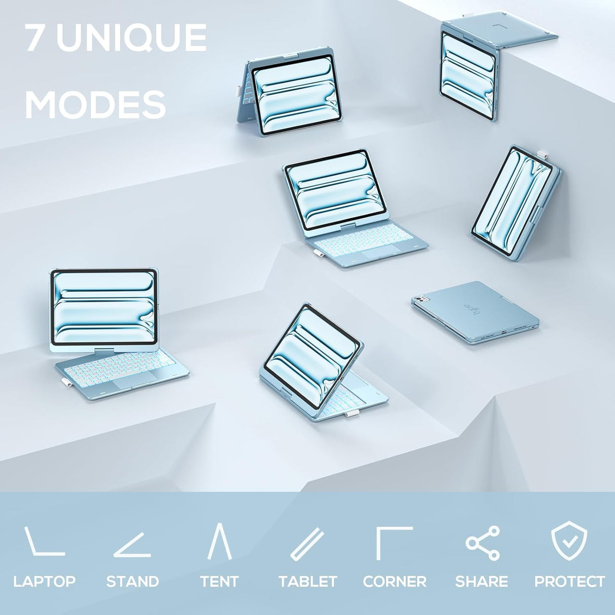 Funda Teclado Touch para iPad Pro 11 (M4) 2024, Inalámbrica