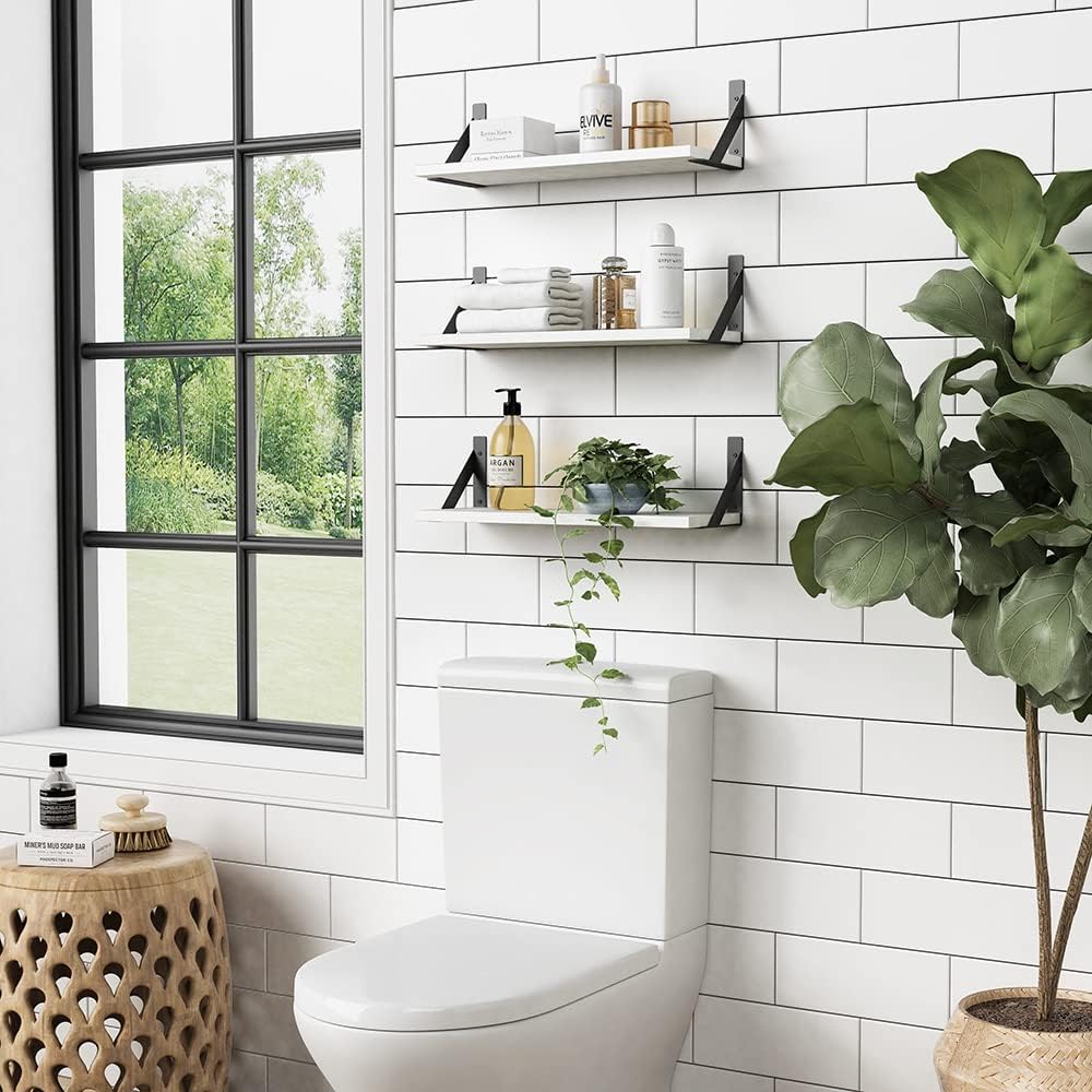 Estantes Flotantes Forbena, Set de 3, 17 x 6 Pulgadas, Modernos