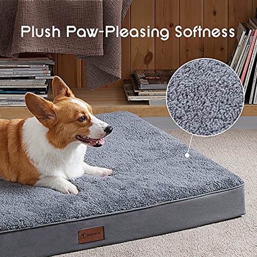 MIHIKK Cama ortopédica para perros medianos y grandes, cama de espuma con caja de huevos con funda impermeable extraíble, lavable a máquina