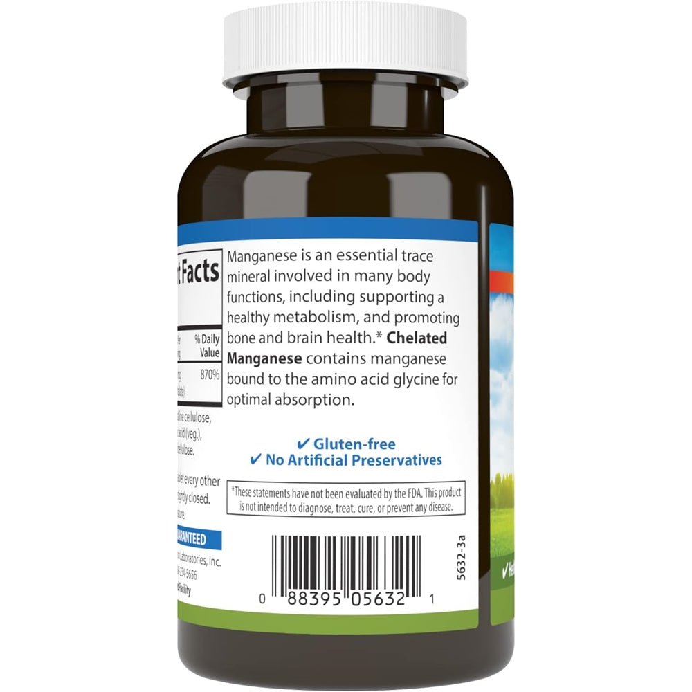 Suplemento manganeso quelatado 20 mg 250 comprimidos