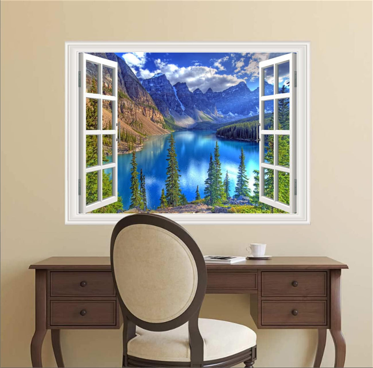 Vinilo Autoadhesivo Ventana Tropical, Cunninghamia lanceolata 36x48