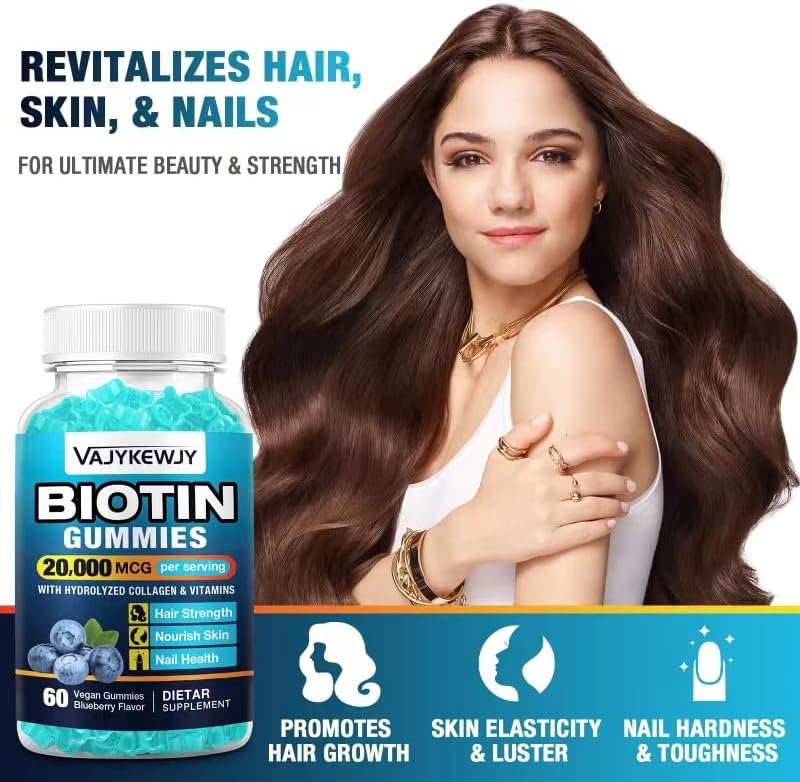 Gomitas Veganas de Biotina - 20,000 mcg - 60 Unidades