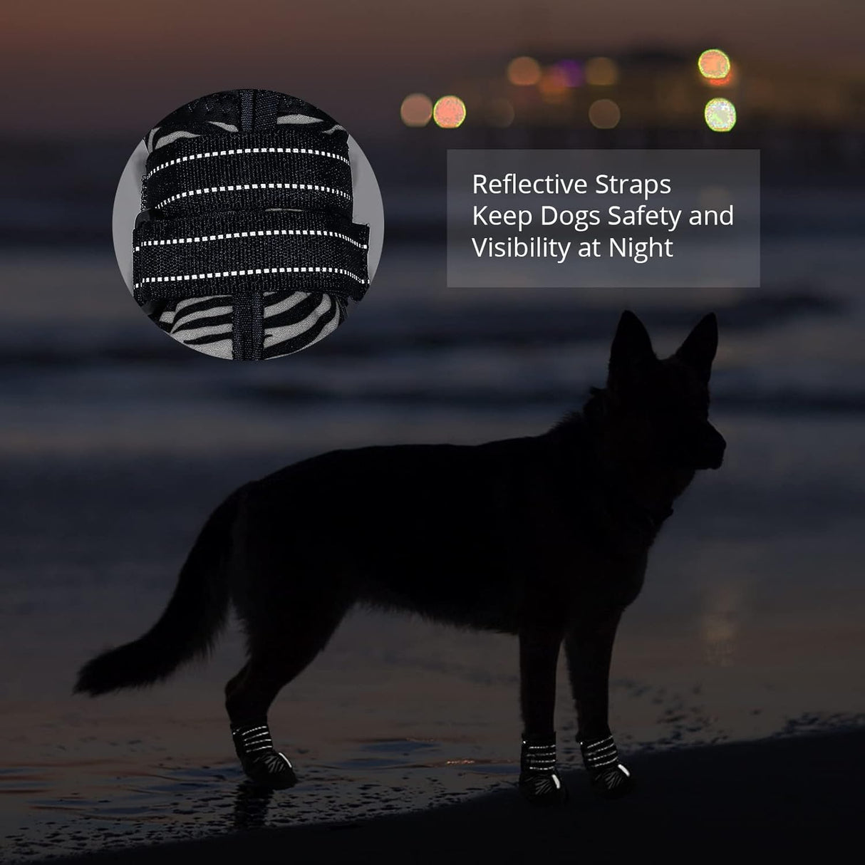 Botas impermeables para perros, botines para perros para pavimento caliente con suela antideslizante resistente y reflectante, zapatos para perros pequeños, medianos y grandes, 35 unidades