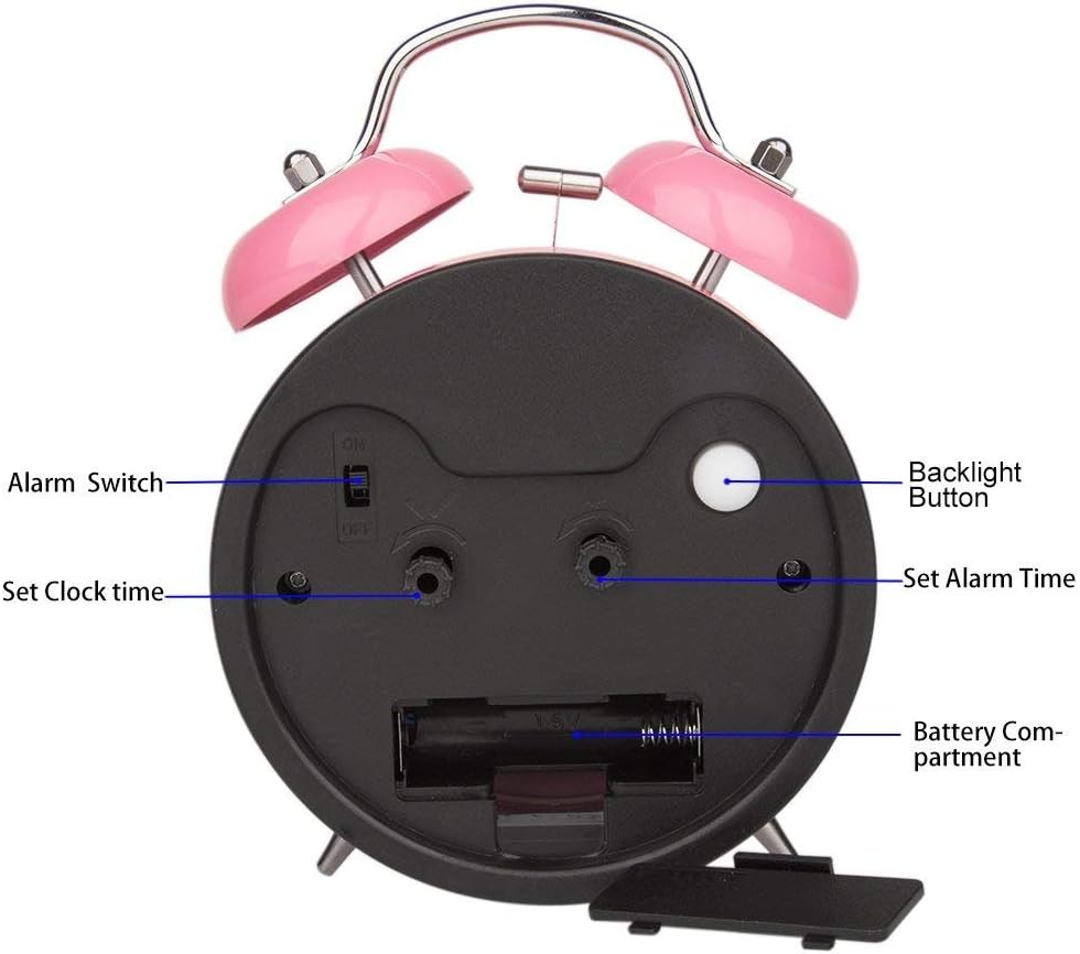 Reloj despertador clásico de campana para niños y dormilones