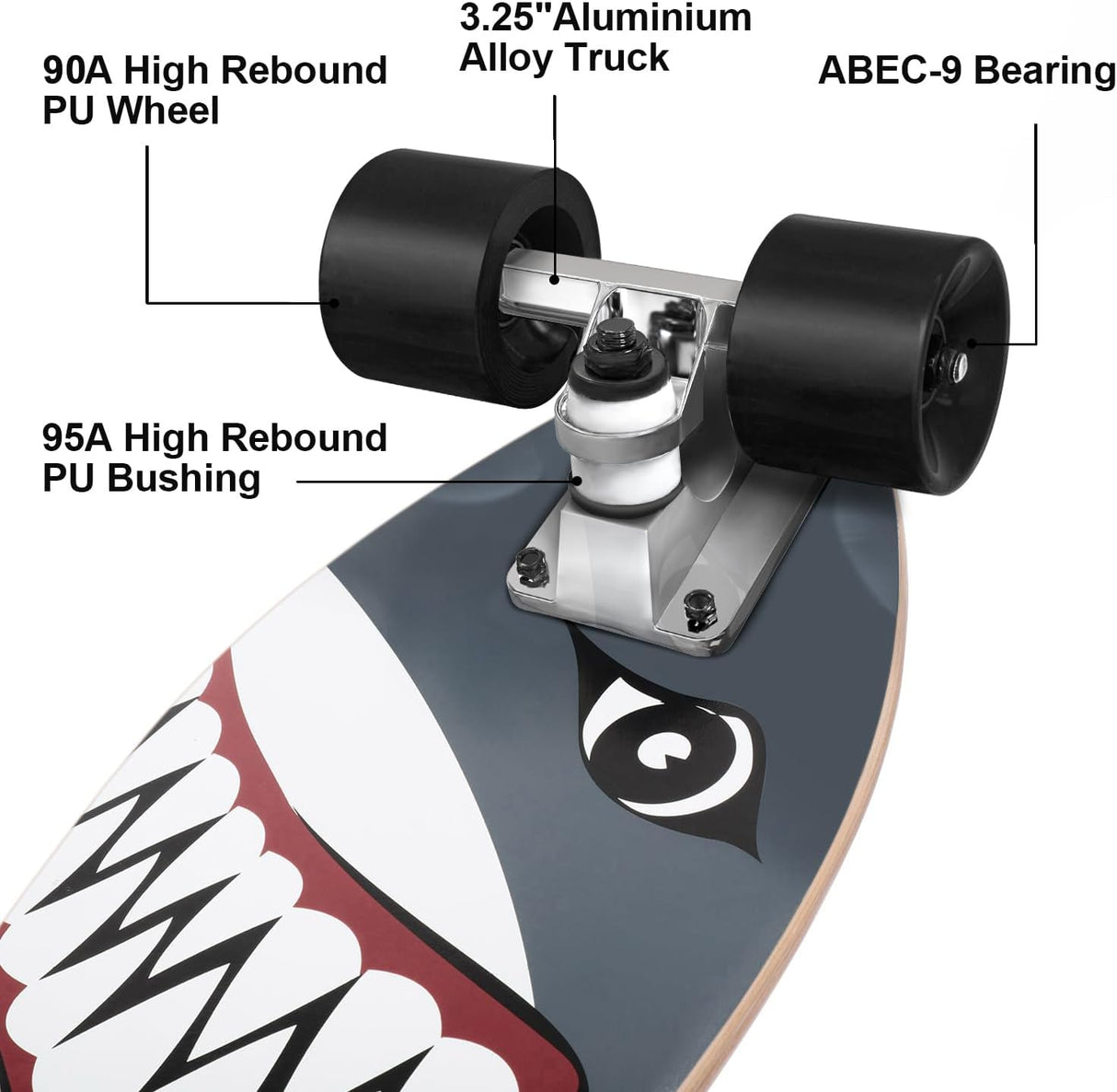 Skateboard Completo Mini Cruiser 22 Pulgadas para Principiantes
