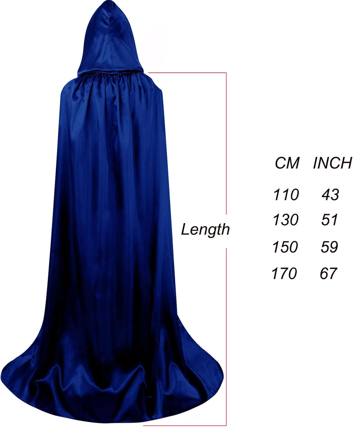 Disfraces de Capa con capucha talla M azul