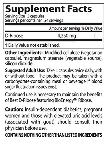 Doctor's Best D-Ribose con bioenergía ribosa, vegana, mejora