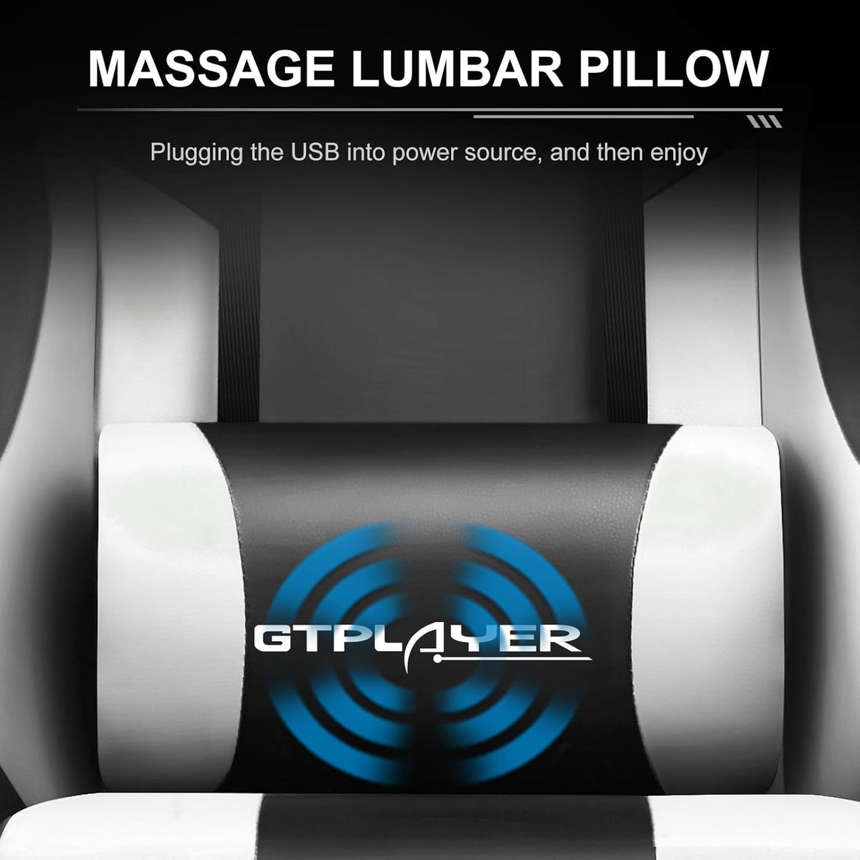 Silla Gamer con Reposapiés y Soporte Lumbar, Ajustable 360°