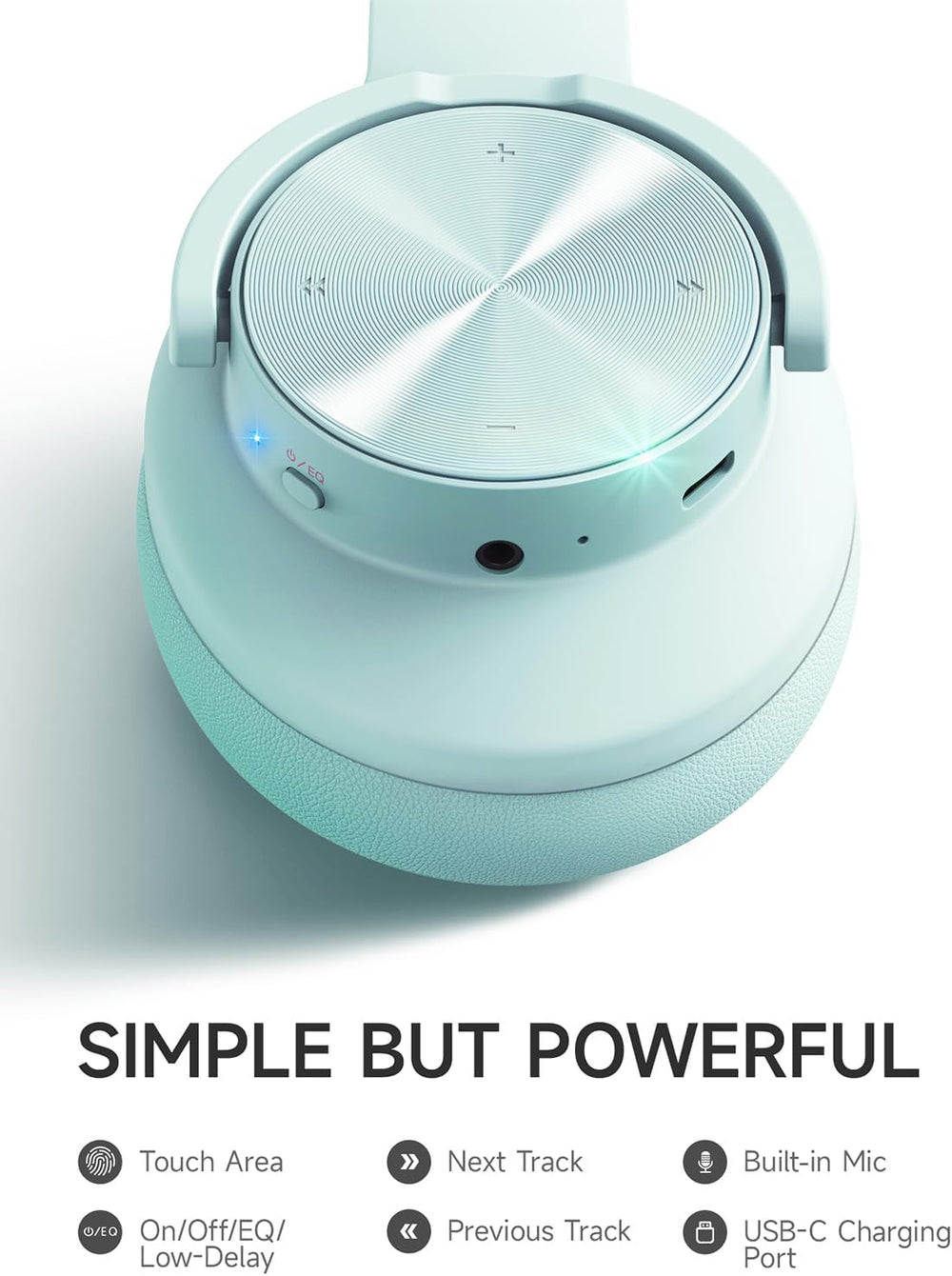 Auriculares Bluetooth Over Ear, 120H Autonomía, 3 Modos EQ