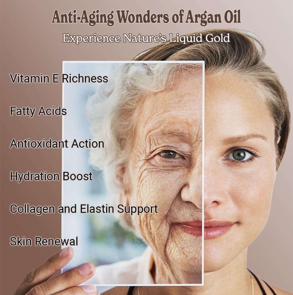 Aceite de Argán: Puro, sin refinar, para cabello y piel