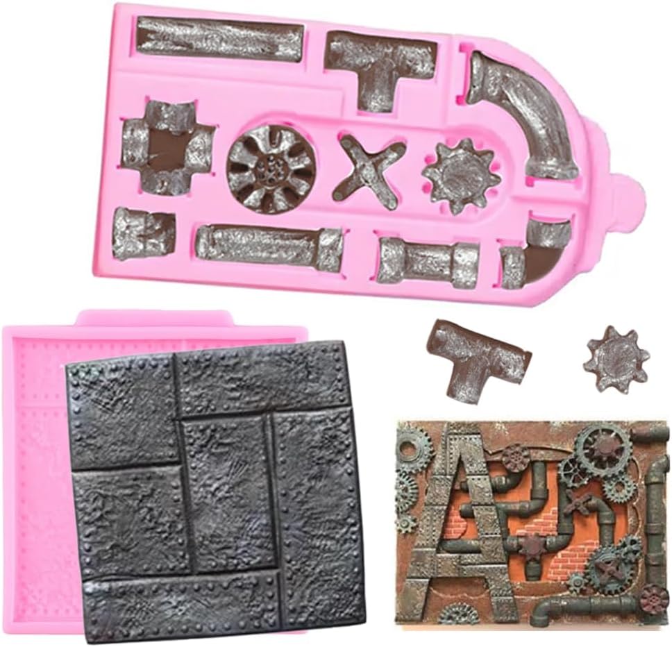 Moldes de fondant vintage en relieve 2 piezas Cjeuxnr