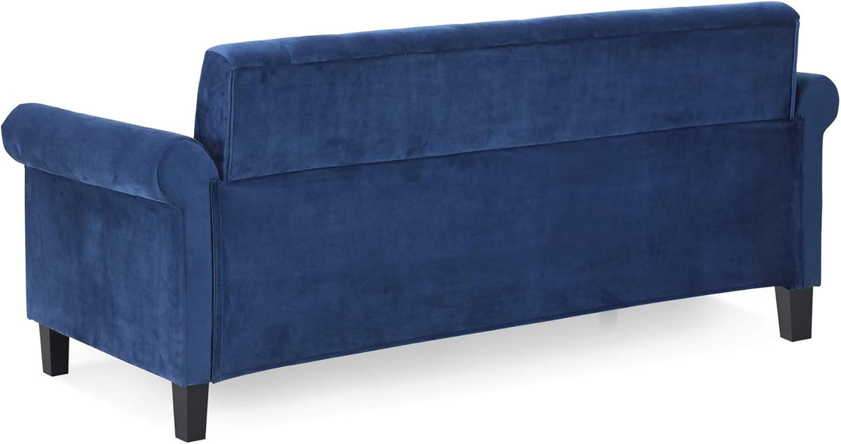 Sofá Chesterfield Vintage Modern 3 Plazas en Terciopelo Azul