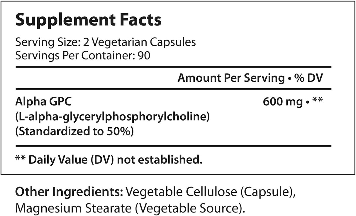 Suplemento Alpha GPC 300 mg - Mejora Cognitiva y Memoria