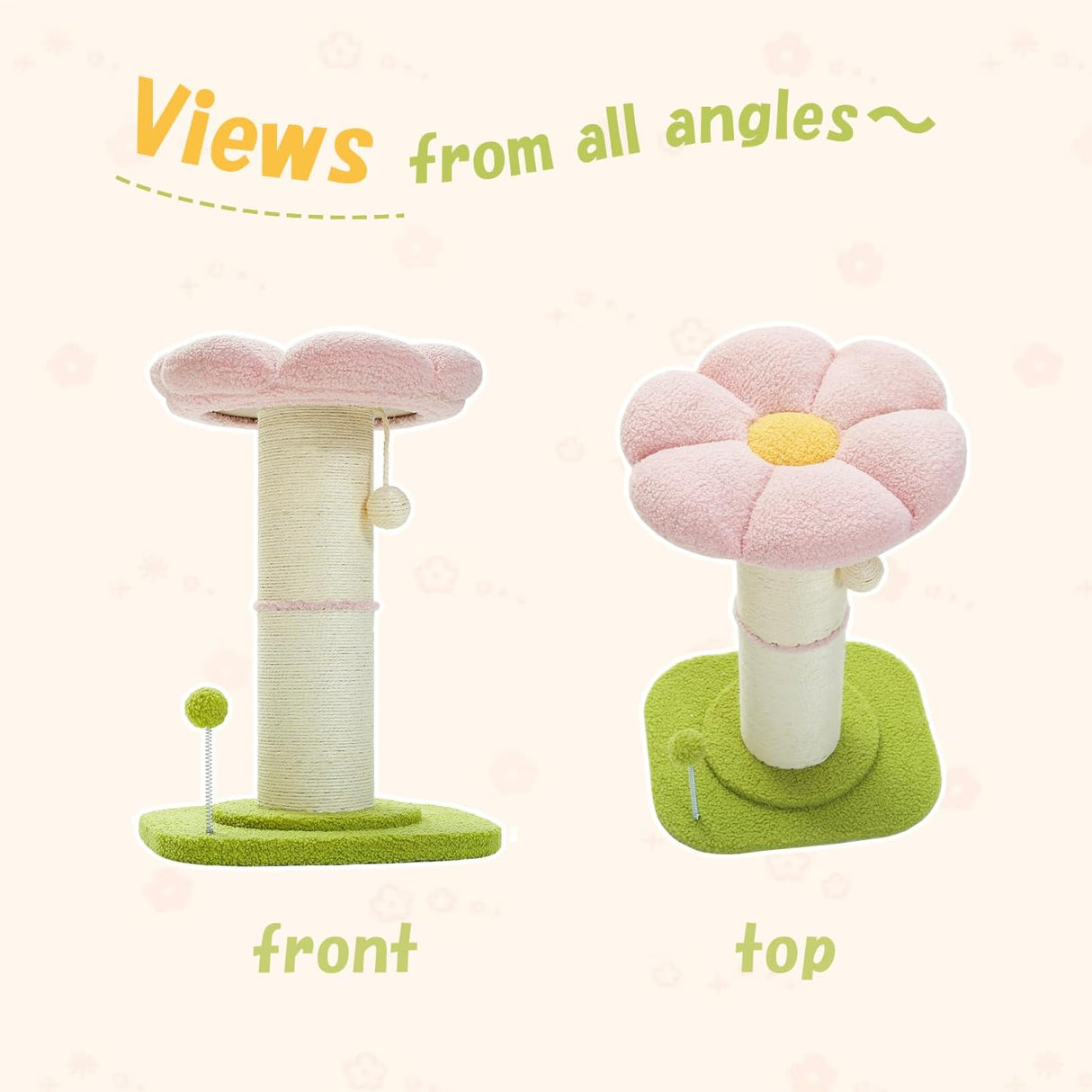 Rascador para Gatos PEQULTI, Poste Grueso, Cama Removible