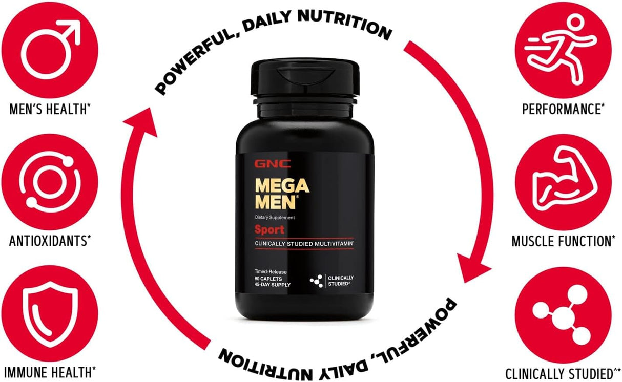 Suplemento GNC Mega Men Sport Multivitamin Performance 180 u