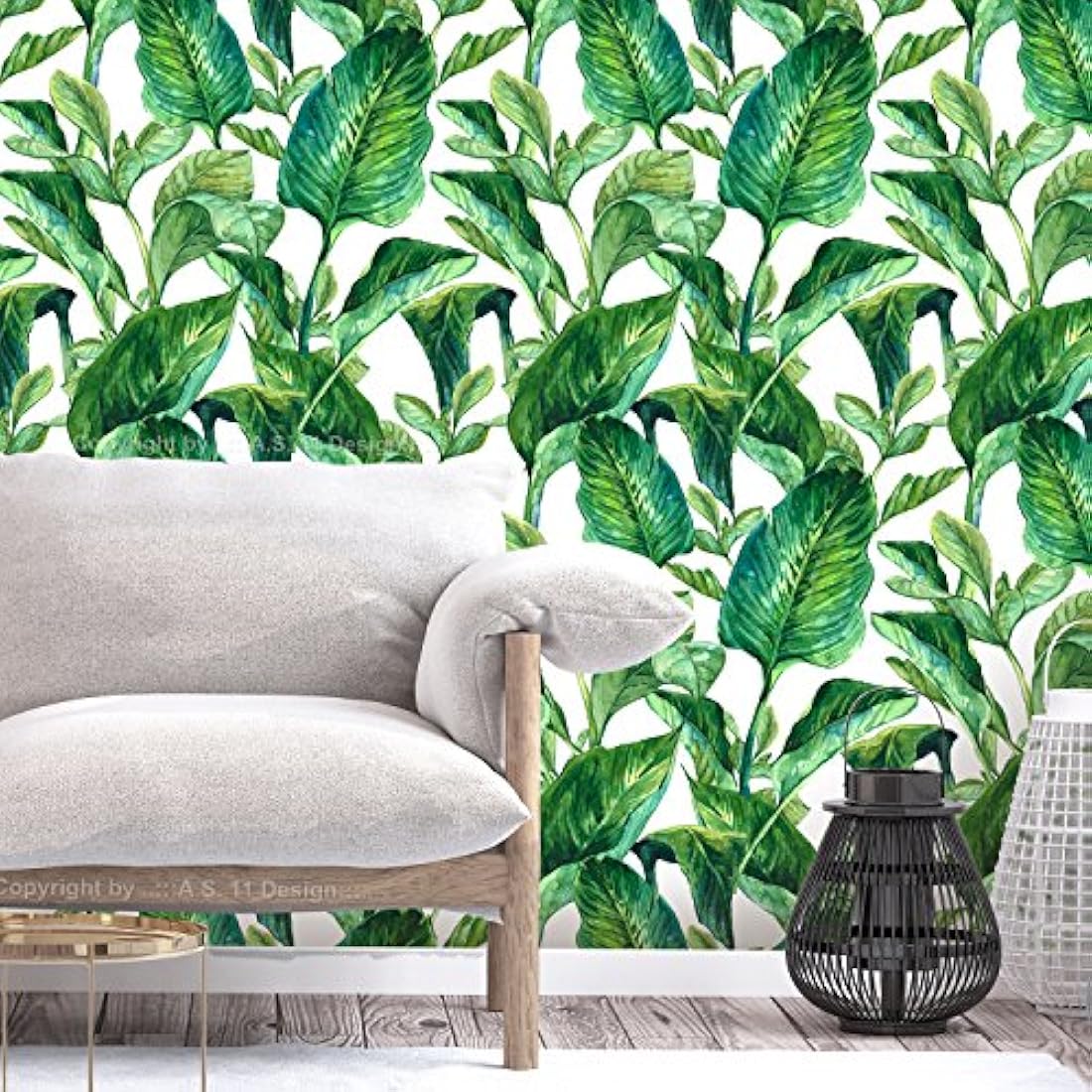 Papel pintado con diseño tropical