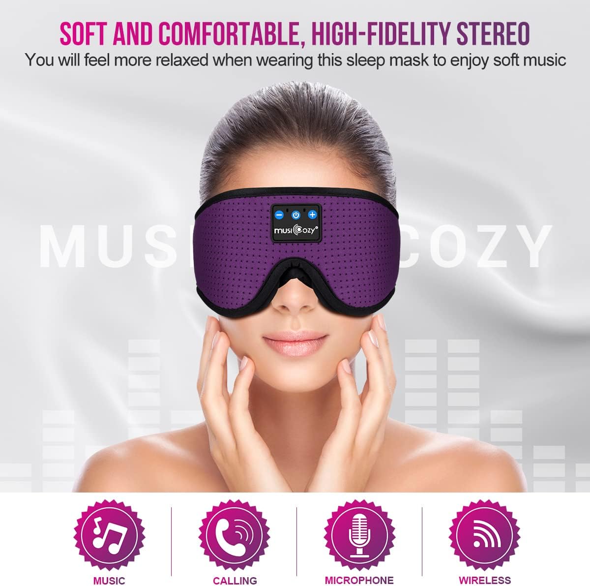 Máscara de Sueño MUSICOZY con Auriculares Bluetooth 5.2